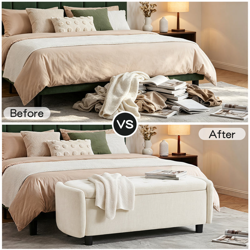 46.5‘’ Chenille Storage Bench