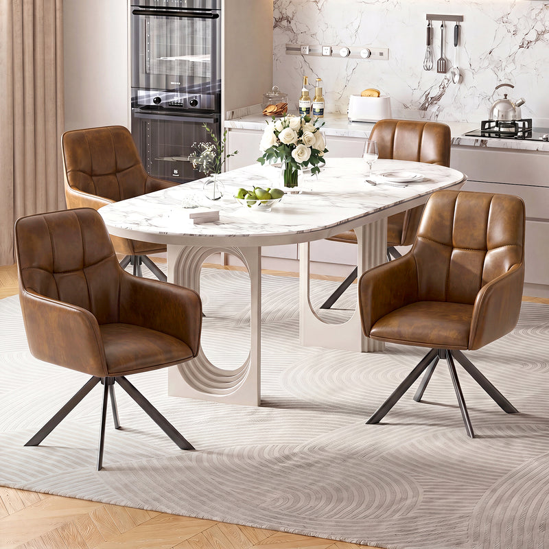 Comfortable Ergonomic Swivel Dining  Chairs Set  Of 2 for Kitchen