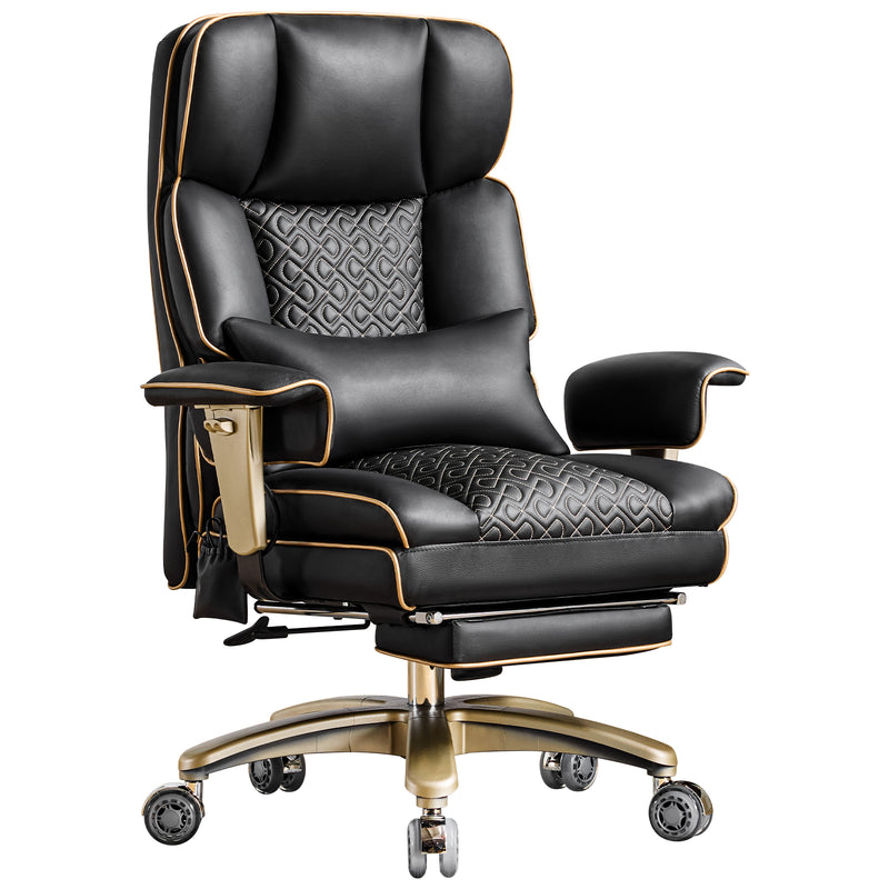 Furniliving Modern Big Tall Executive Office Chair Pu Leather Office Desk Chair With Footrest