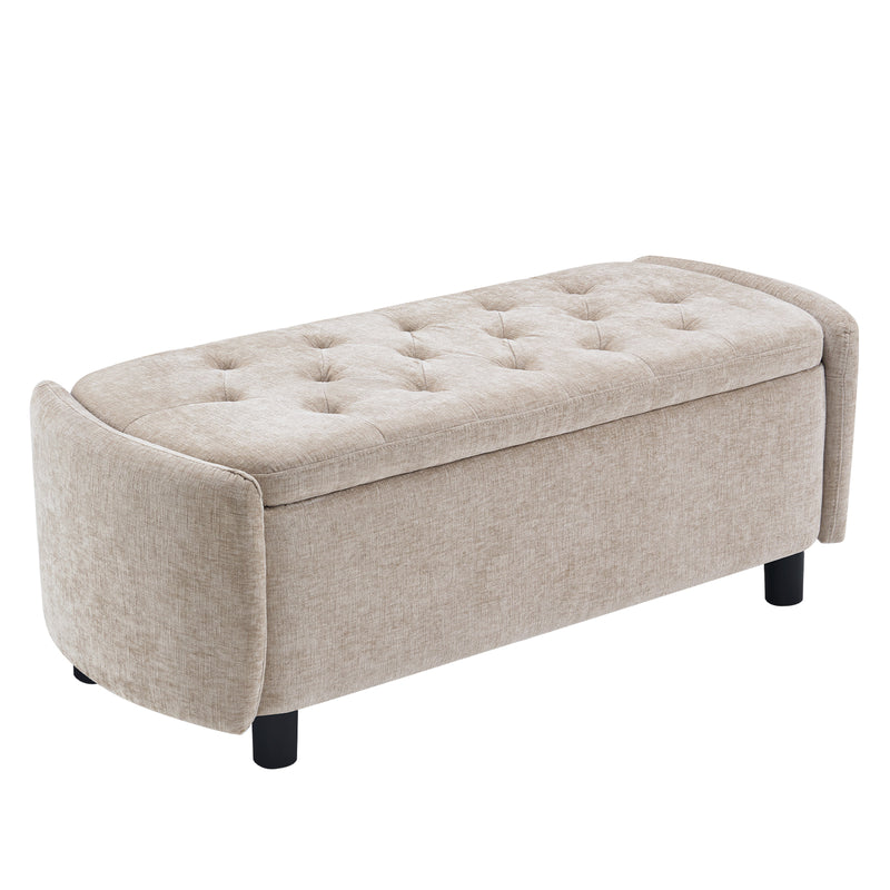 46.5‘’ Chenille Storage Bench