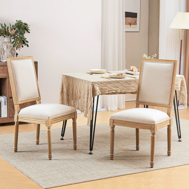 French Country Upholstered Dining Chairs Set of 2