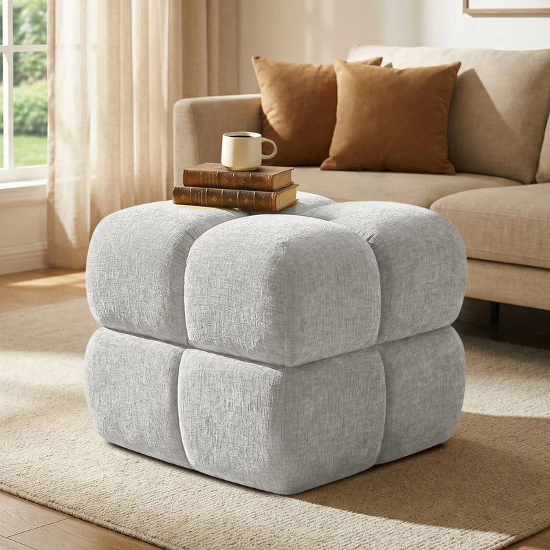 Oversize Storage Ottoman,Modern Chenille Vanity Chair