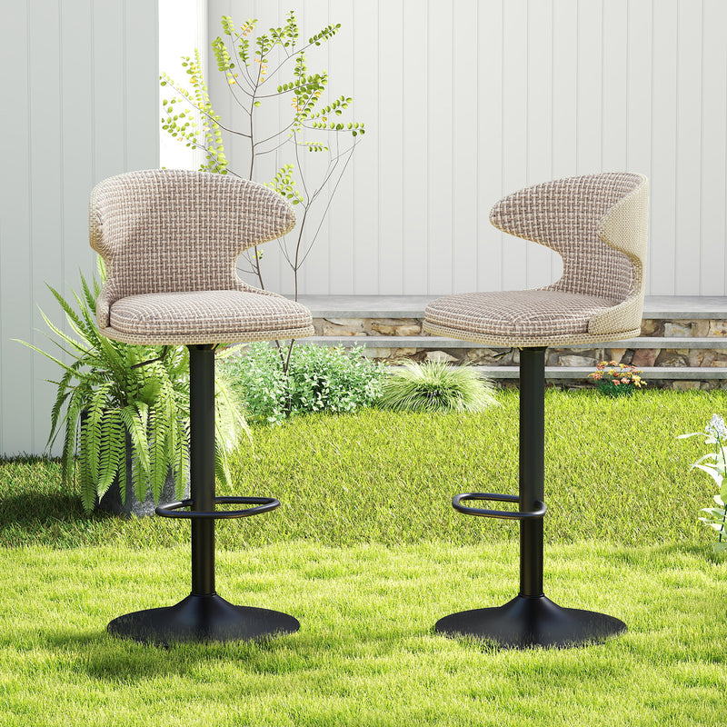 Adjustable Outdoor HDPE Waterproof Bar Stools Set of 2