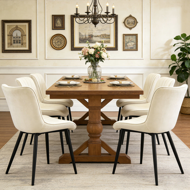 Mid Century 2-Pcs Dining Chairs Velvet Kitchen And Dining Room Chairs Upholstered Accent Chairs With Ergonomic Back