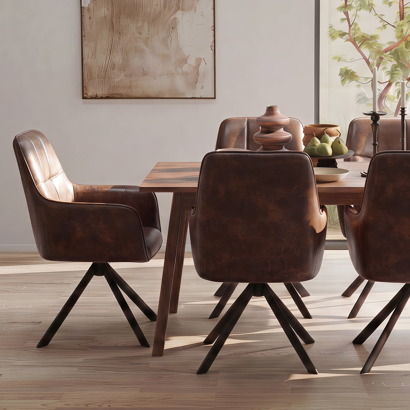 Comfortable Ergonomic Swivel Dining  Chairs Set  Of 2 for Kitchen