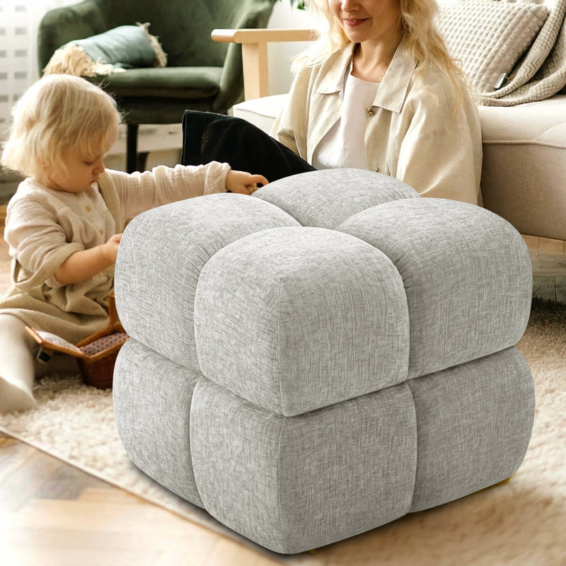 Oversize Storage Ottoman,Modern Chenille Vanity Chair
