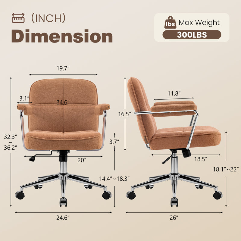 Adjustable Swivel Home Office Desk Chair With Wheels