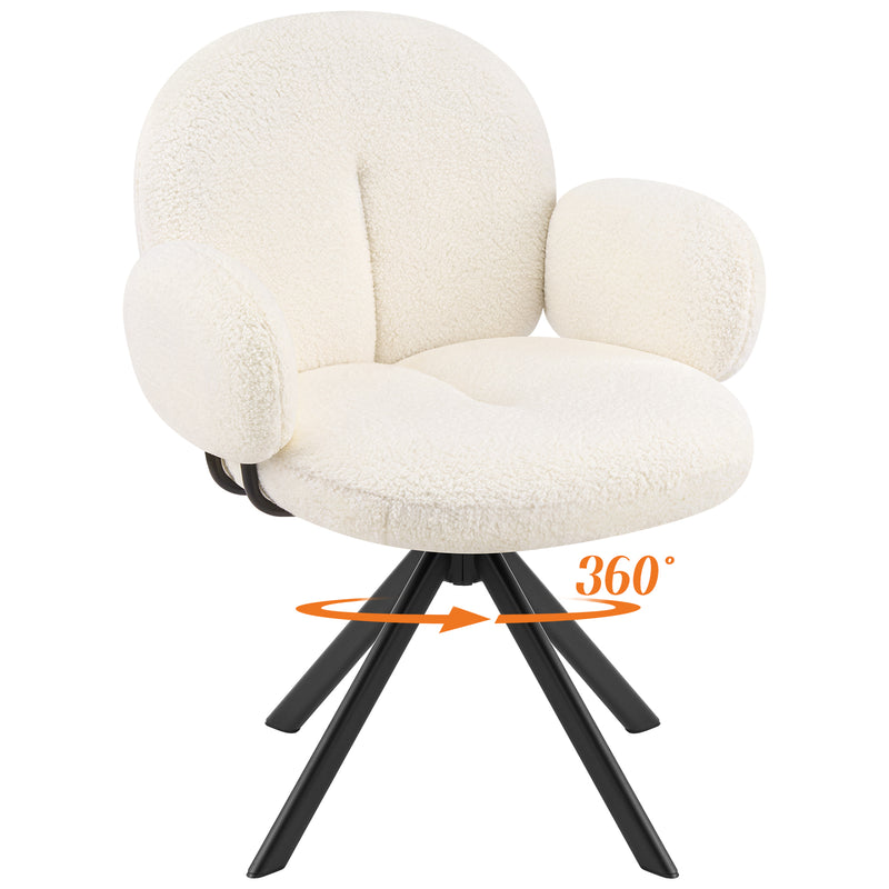 Cute Swivel Teddy Vanity Chair With Round Shaped