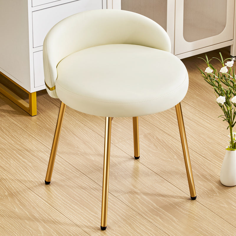 Cute Vanity Chair With Golden Legs