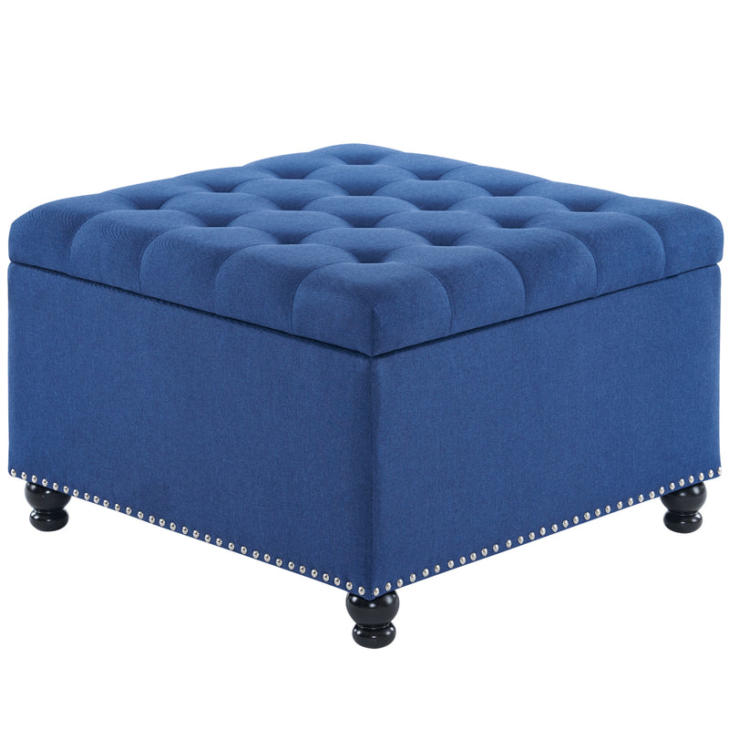 Audel Linen Upholstered Storage Ottoman