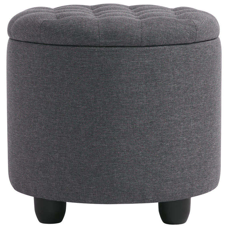 Avers Linen Upholstered Storage Ottoman