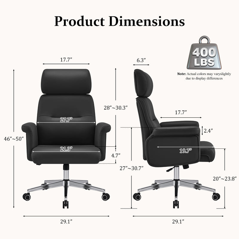 PU Leather Swivel Adjustable  Home Office Chair with High Backrest,Modern Office Chair For Home Office