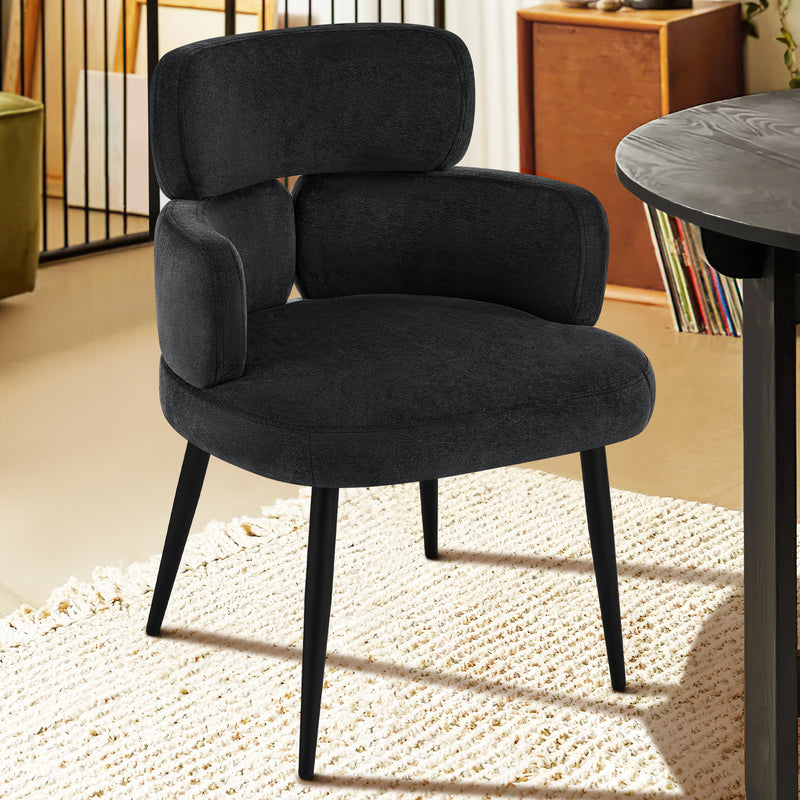 Modern Accent Dining Chair ,Upholstered Vanity Chair With Arms