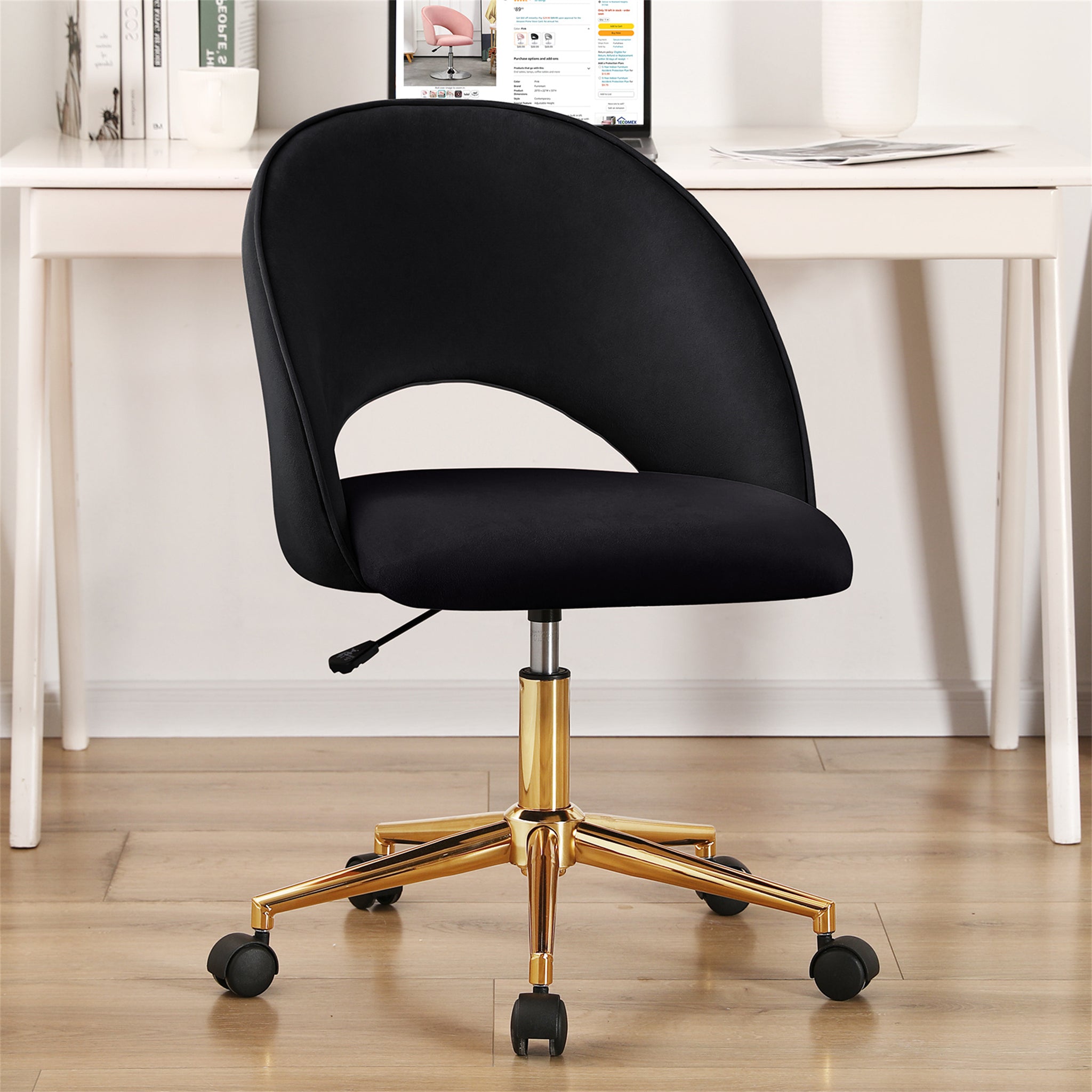 Furnimart Velvet Upholstered Armless Task Chair — Furnimart Inc