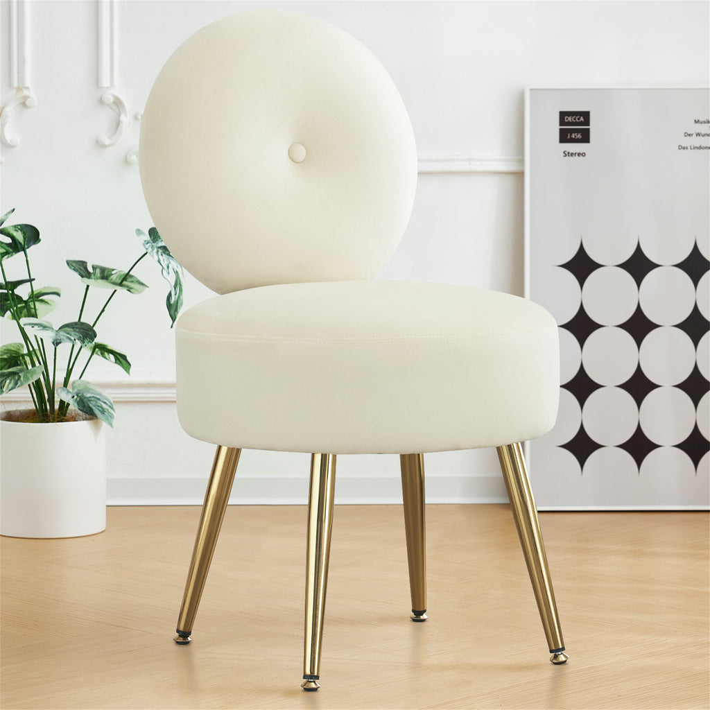 Furnimart Round Velvet Upholstered Vanity Stool — Furnimart Inc