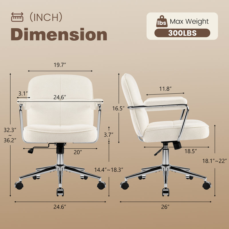 Adjustable Swivel Home Office Desk Chair With Wheels