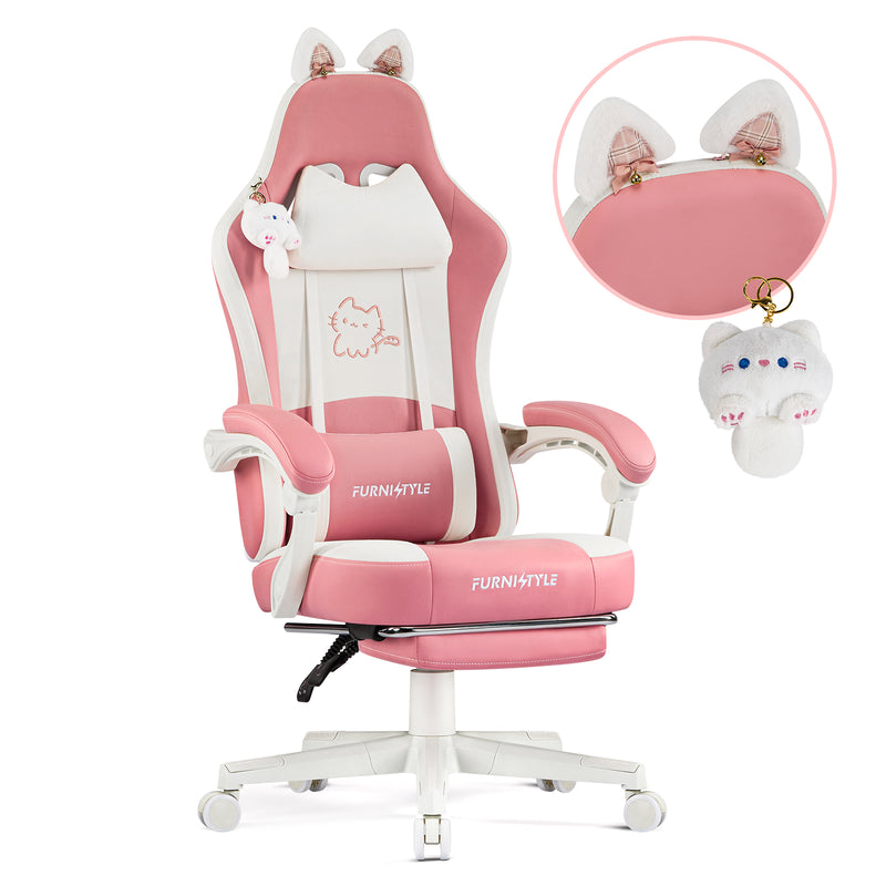 Comfy Girly Video Game Chair With Cat Ears
