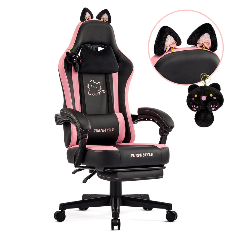 Comfy Girly Video Game Chair With Cat Ears