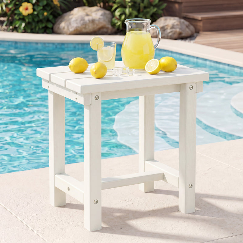 Furniliving  HDPE 16.5'' Square Outdoor Side Table