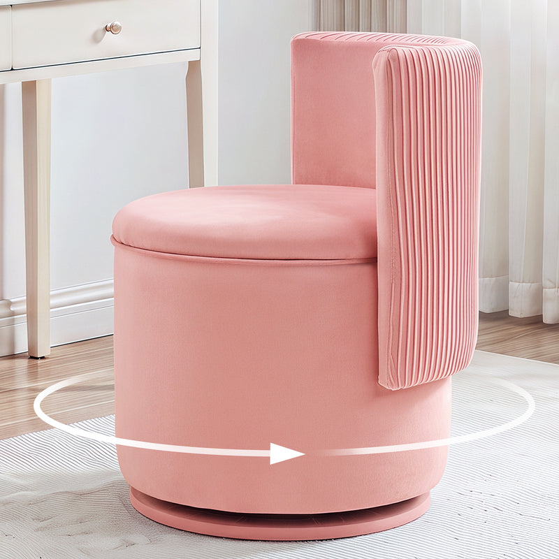 360° Swivel Accent Chair,Velvet Vanity With Storage