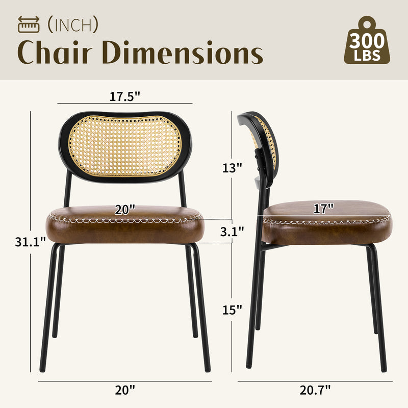 Luxury-Simplified 2-PCs Rattan Dining Chairs