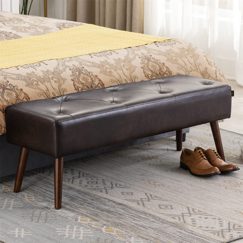 Bretton Faux Leather Bench