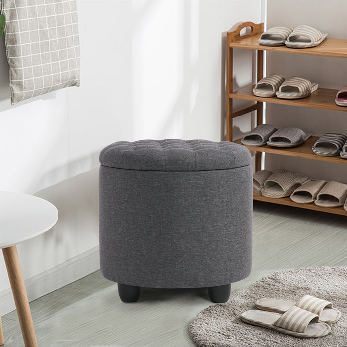 Avers Linen Upholstered Storage Ottoman
