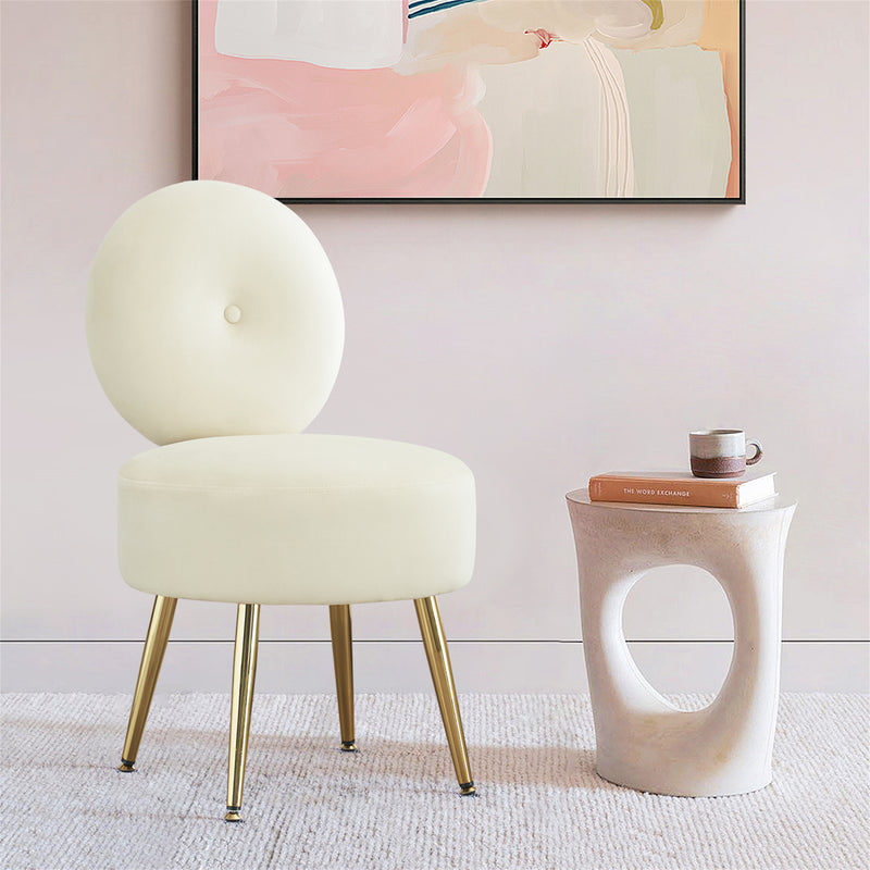 Eluislandy Velvet Upholstered Vanity Stool