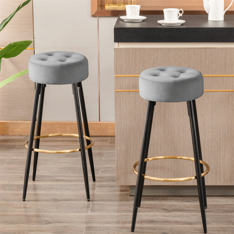 30-inch Minimalist Seattle Velvet Bar Stools
