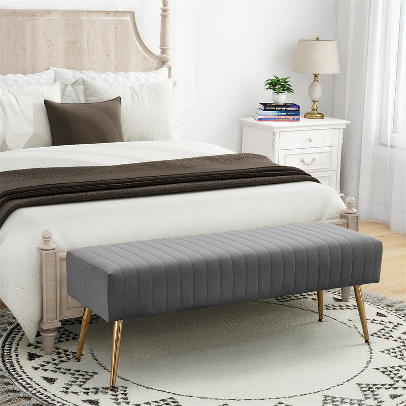 Bretton Velvet Upholstered Bench