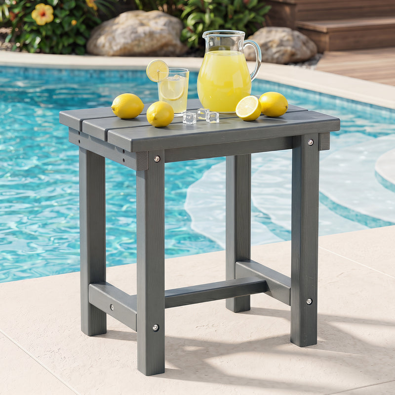Furniliving  HDPE 16.5'' Square Outdoor Side Table
