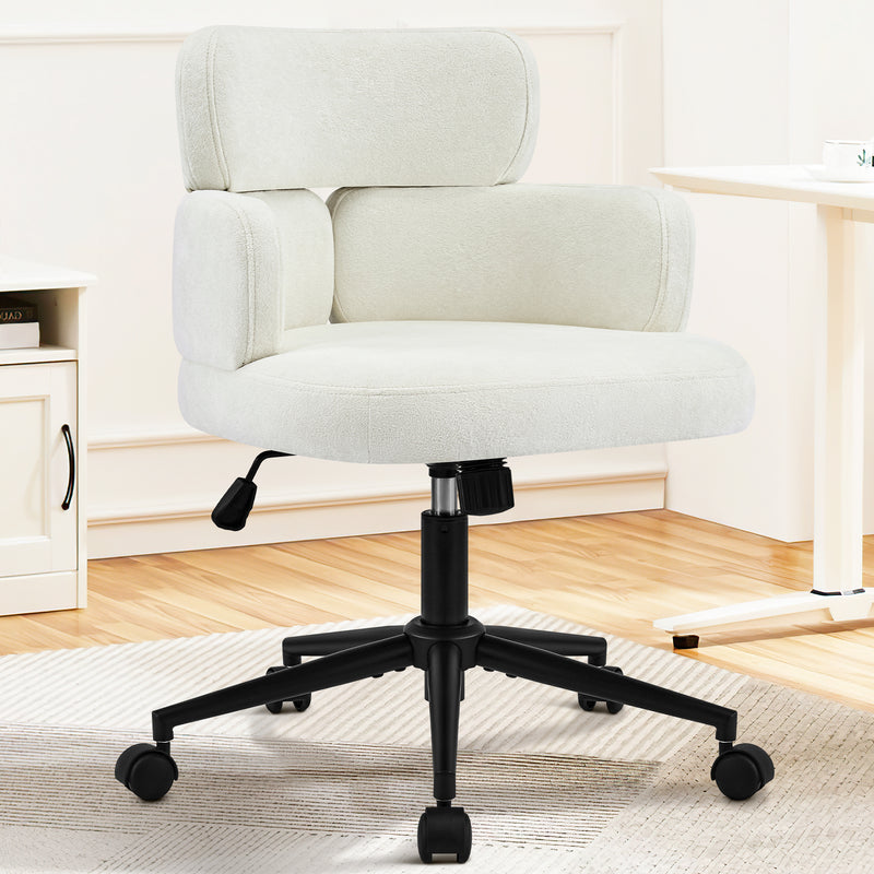 Swivel Accent Dining Chair ，Upholstered Vanity Chair With Arms