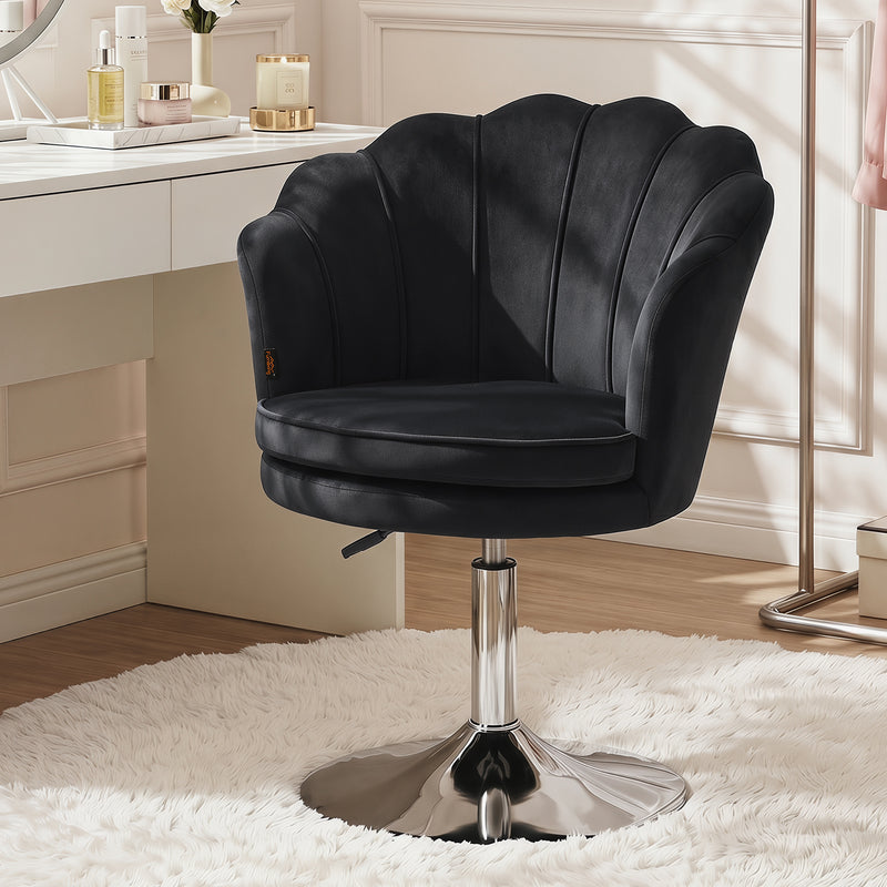 Swivel Makeup Chair with Ergonomic Lotus-Shaped Backrest