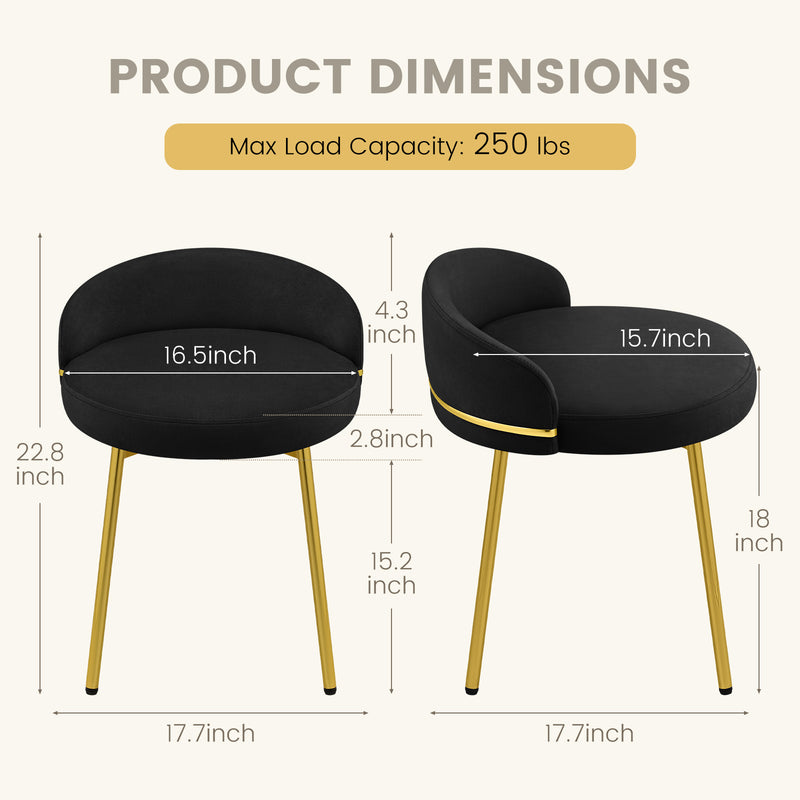 Cute Vanity Chair With Golden Legs