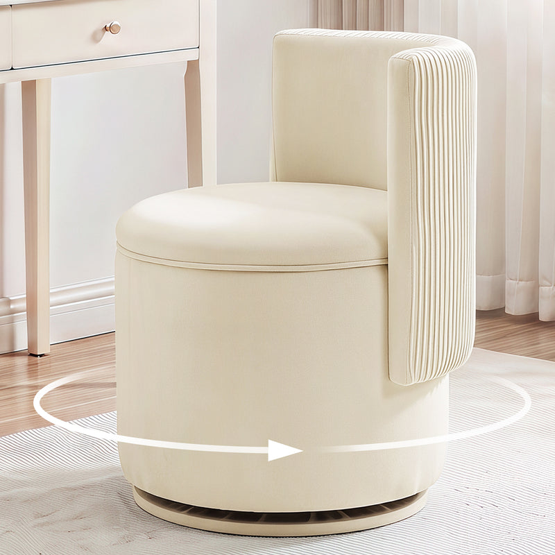 360° Swivel Accent Chair,Velvet Vanity With Storage