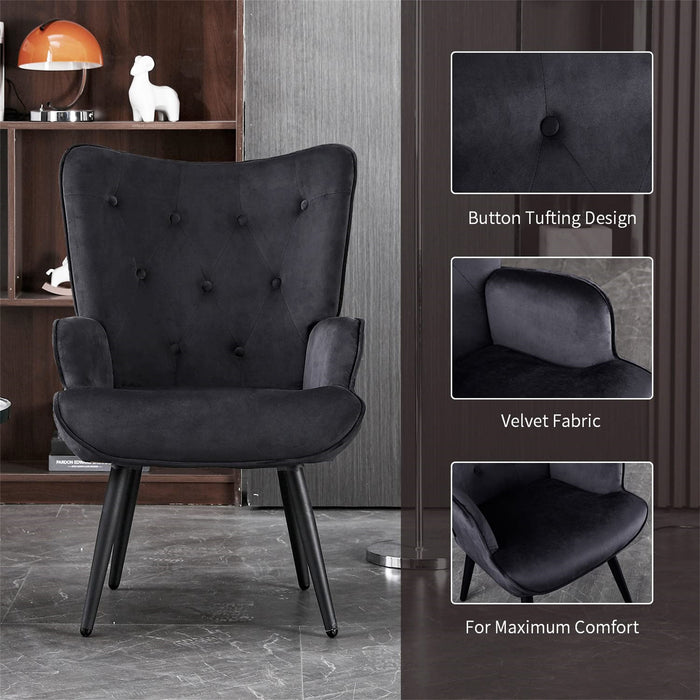 Ethelsville Velvet Tufted Armchair
