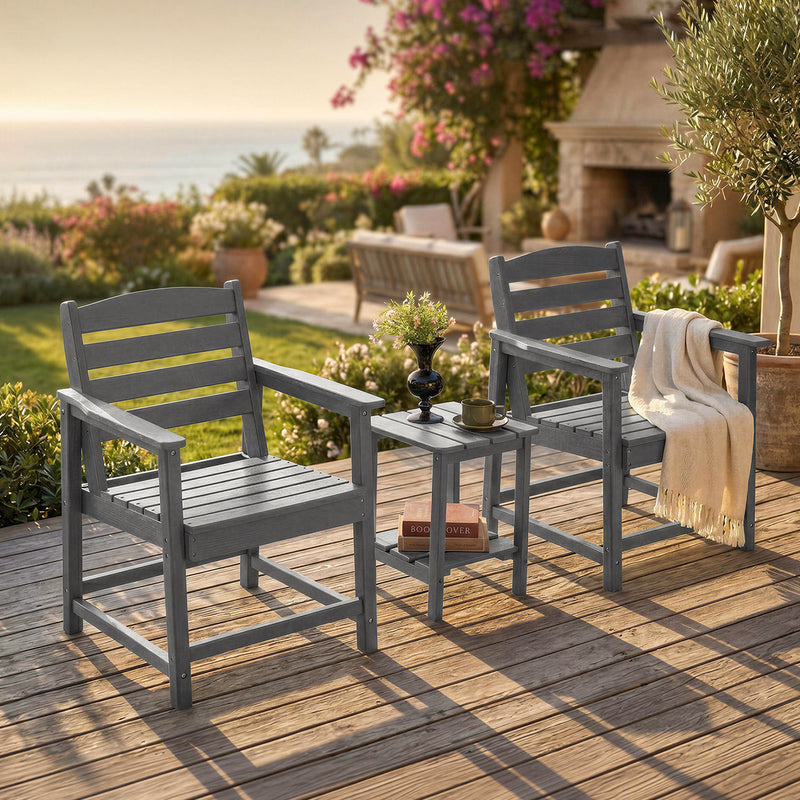 5-Piece Outdoor Dining Set, 67" HDPE Dining Table and Chairs for 4,Outdoor Furniture Set for Backyard