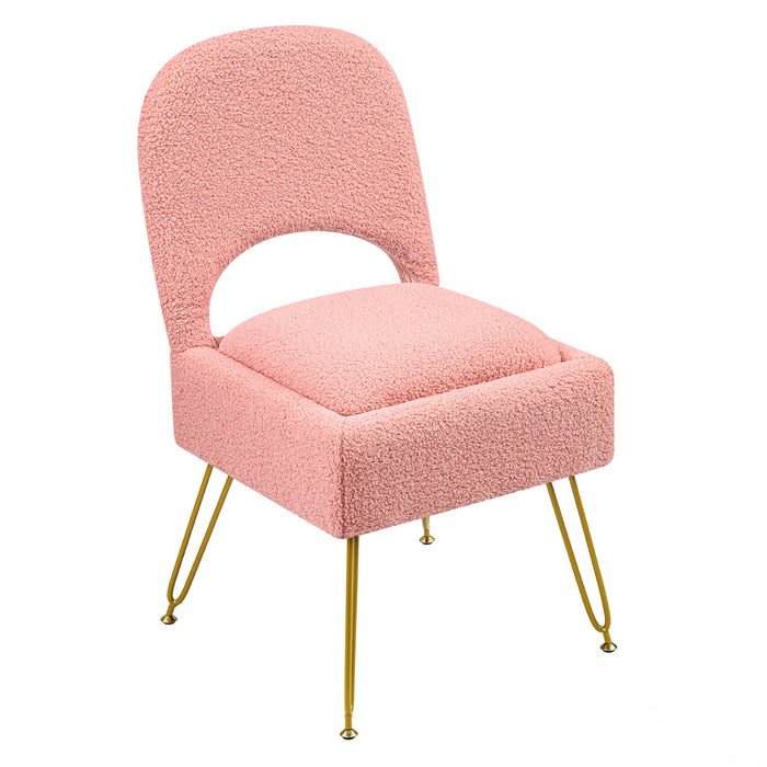 Furniliving Vanity Chair With Storage,Storage Make Up Chair With Folding Backrest