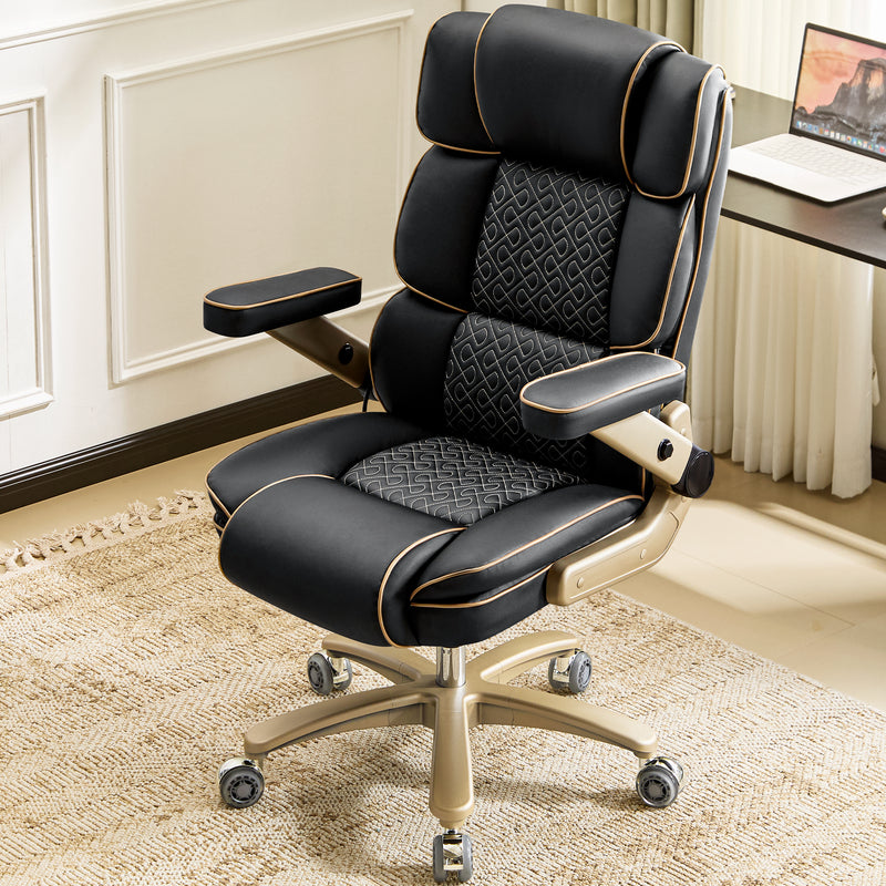 Heavy Duty Leather Ofifice Chair with 5D Armrests Comfortable Seat