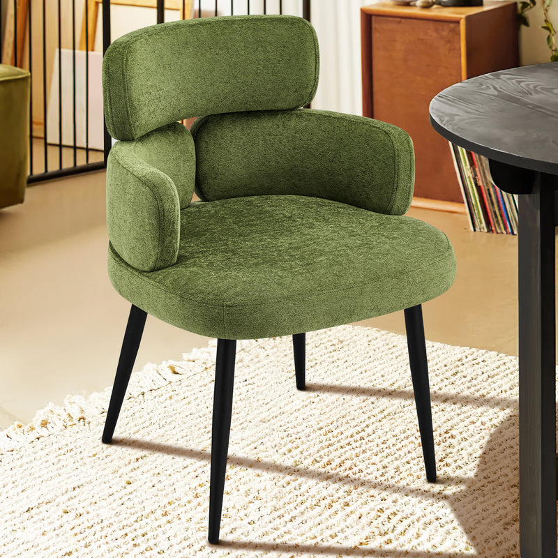 Modern Accent Dining Chair ,Upholstered Vanity Chair With Arms