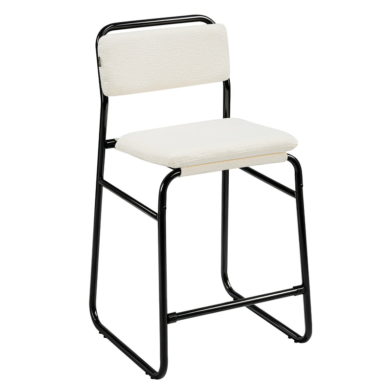 Counter Height Bar Stools Set of 2,26’’H Upholstered Bar Stools With Footrest