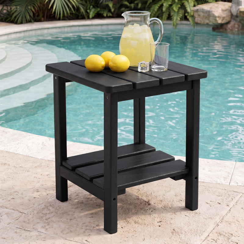Furniliving 2-Layer Square Outdoor Side Table