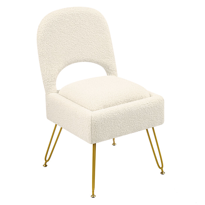 Furniliving Vanity Chair With Storage,Storage Make Up Chair With Folding Backrest