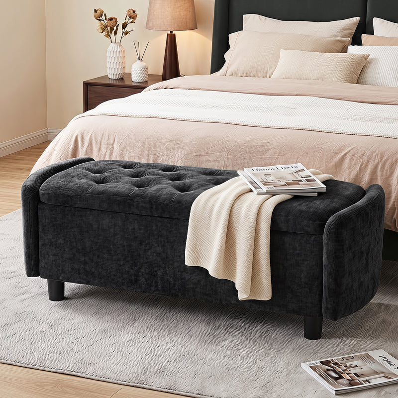 46.5‘’ Chenille Storage Bench