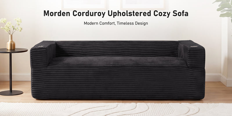 92'' Oversize boneless Sofa,Modern Loveseat with Cup Holder