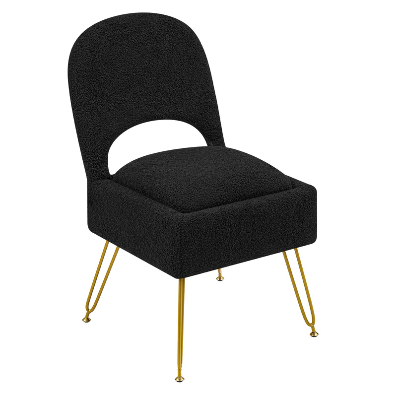 Furniliving Vanity Chair With Storage,Storage Make Up Chair With Folding Backrest