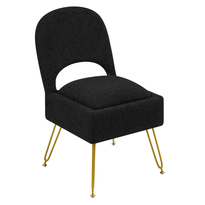 Furniliving Vanity Chair With Storage,Storage Make Up Chair With Folding Backrest