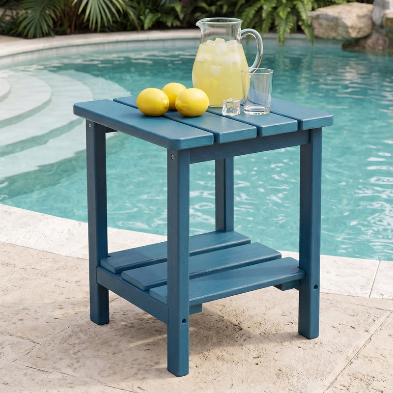 Furniliving 2-Layer Square Outdoor Side Table
