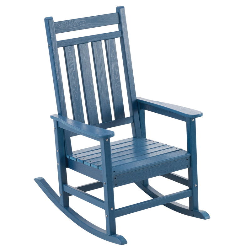 Oversized Rocking Chairs Set of 2, HDPE Outdoor Rocking Chair for Adults with High Back