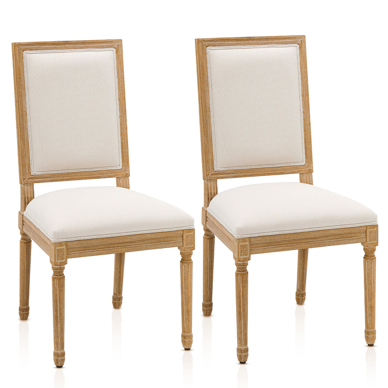 French Country Upholstered Dining Chairs Set of 2